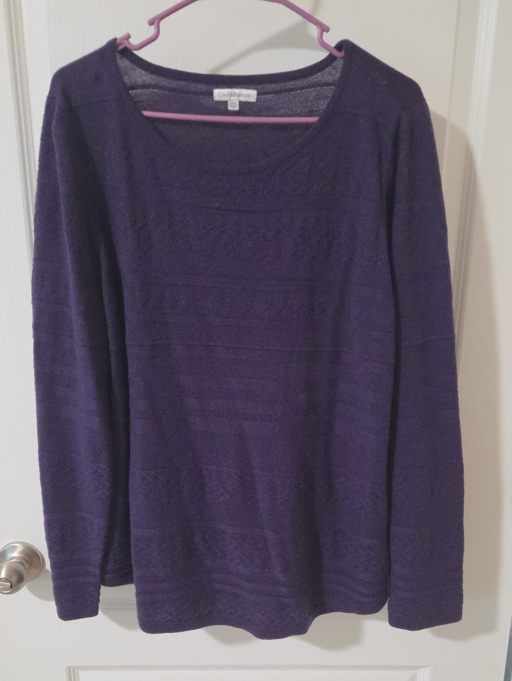 croft & barrow Deep Purple Scoop Neck Sweater